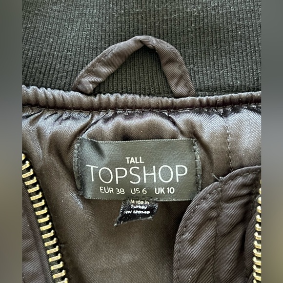 Topshop Black Bomber Jacket - Picture 4 of 6